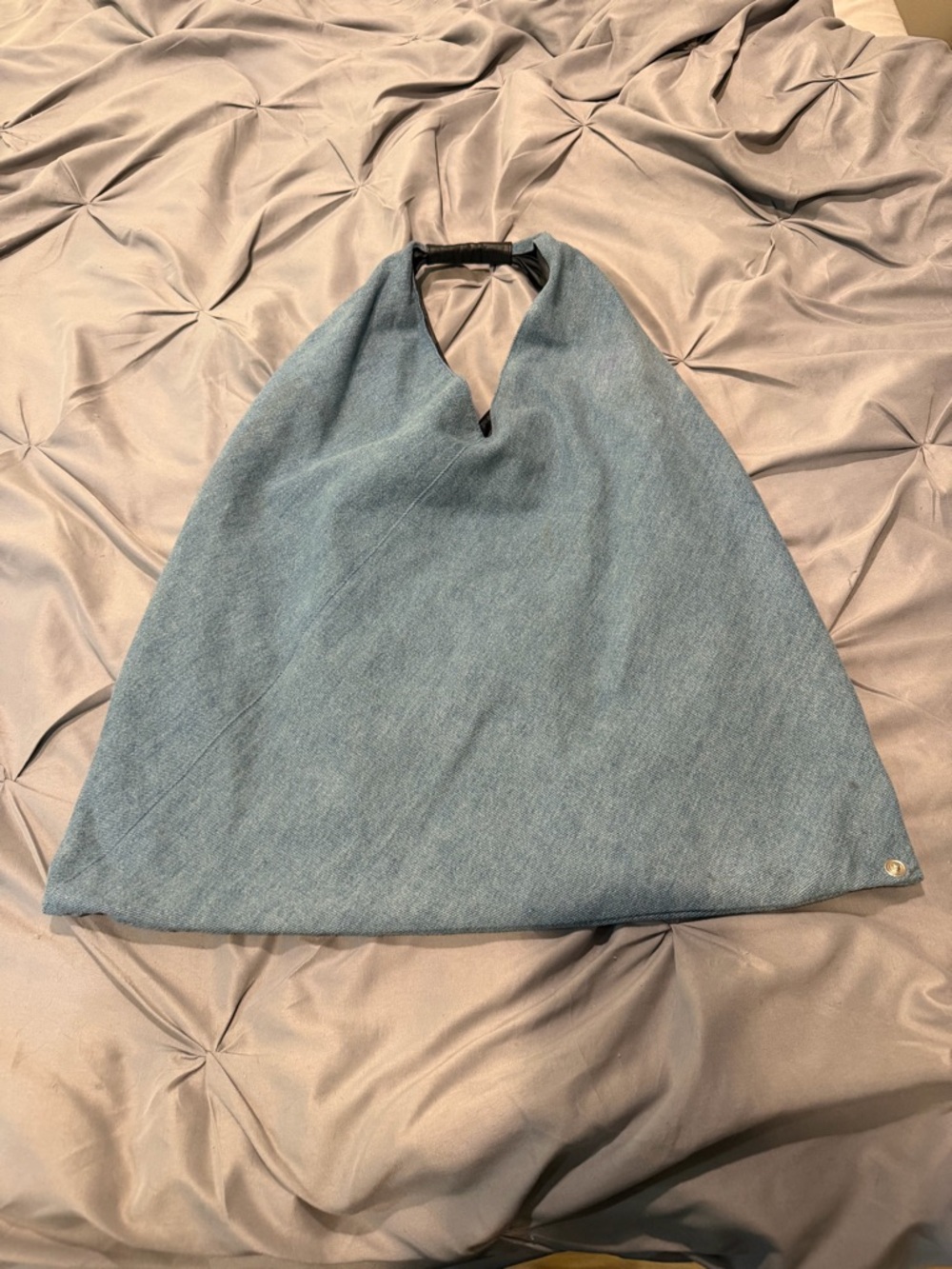 MM6 Maison Martin Margiela Light Blue Denim Slouch Tote